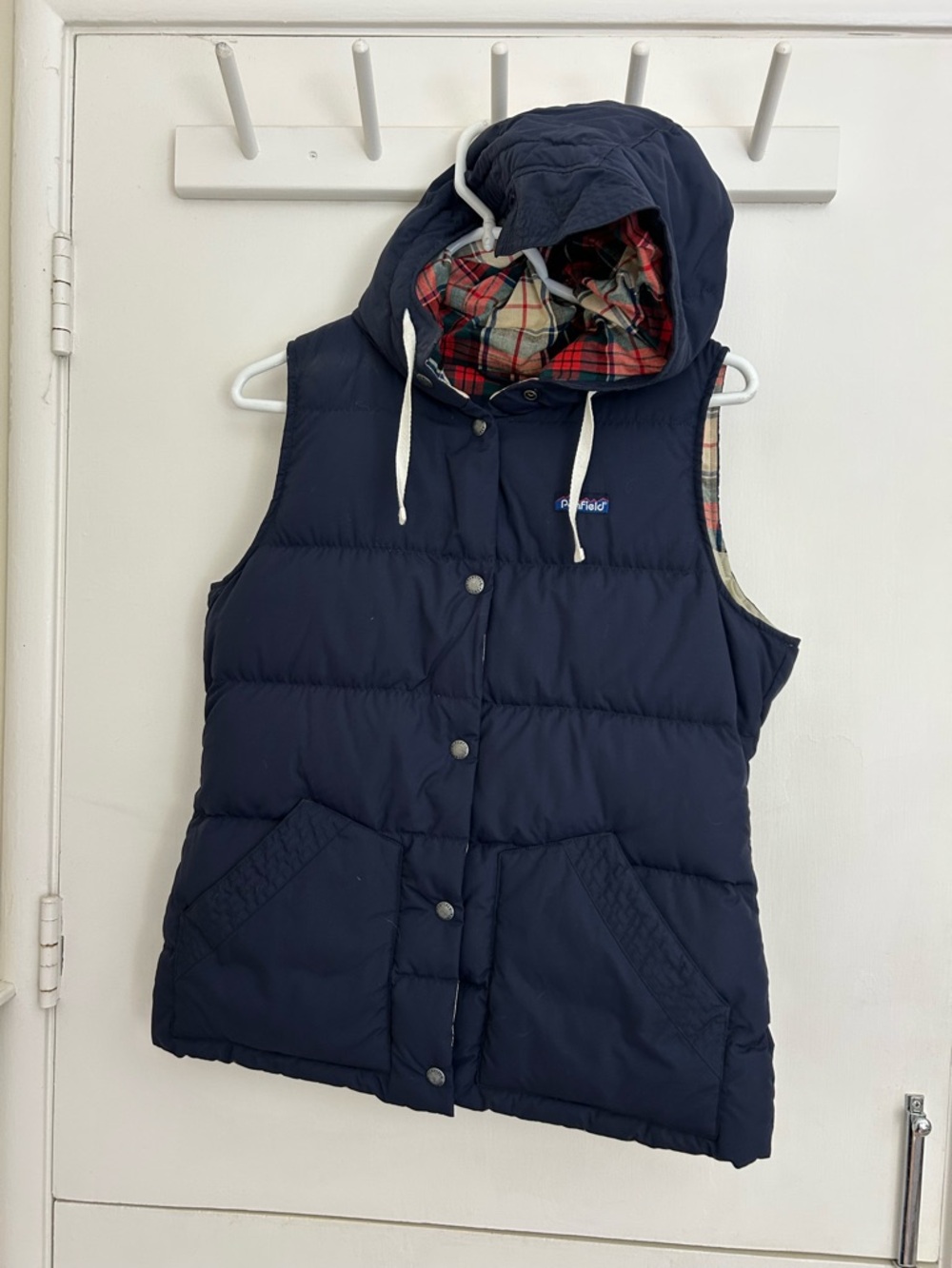Penfield Navy Puffer Vest with Plaid Lining